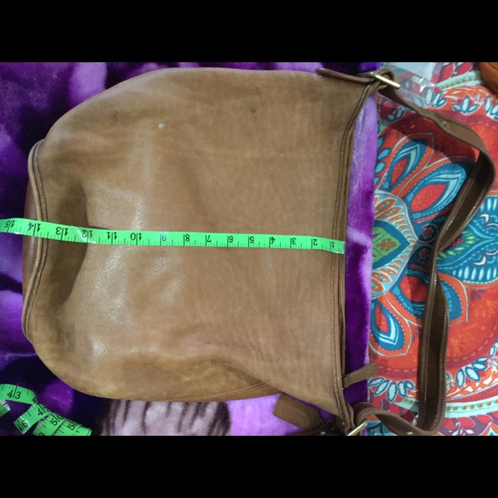 Coach brown leather bucket bag
